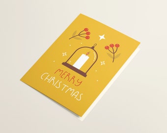 Midnight Christmas Candle Card Set w Envelopes | Holiday Cards with Photo | Holiday Cards Personalized