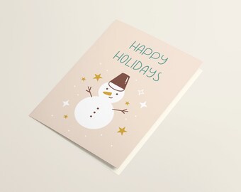 Retro Frosty Card Set w Envelopes | Holiday Cards with Photo | Holiday Cards Personalized