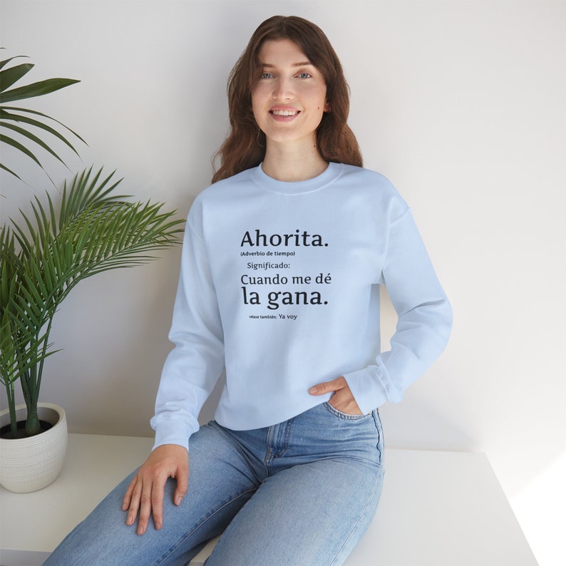 Ahorita Definition Sweatshirt Spanish Sweater Funny Graphic Etsy