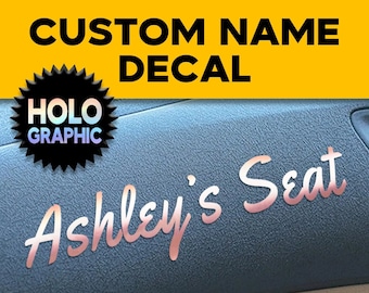 CUSTOM Girlfriend Name Holographic Decal -  Personalized Reflective Holo Sticker -Car, Window, Bottle - Waterproof -7 Colors -FREE SHIPPING
