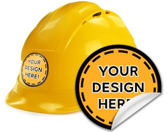 Custom HARD HAT STICKER -  Promax Heavy Duty Glossy Individually Die Cut Decal for Fun, Business, Weddings, Birthdays, Gifts - Waterproof!