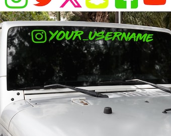 CUSTOM Neon Highlighter Social Media Decal Stickers - FLUORESCENT - Customized Name Username Logo Brand Vinyl - WATERPROOF!
