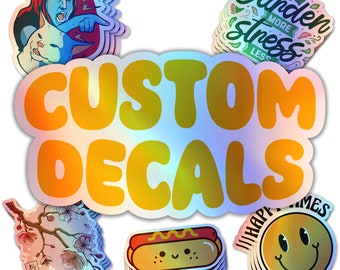 Custom HOLOGRAPHIC STICKERS - Individually Die Cut Decals for Fun, Business, Water Bottles, Birthdays, Gifts - Waterproof!