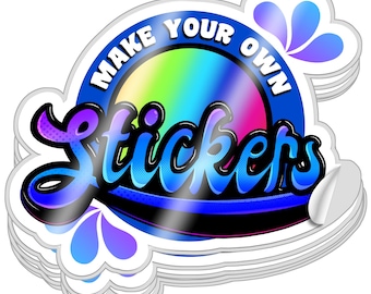 Custom HEAVY DUTY VINYL Stickers -  Bulk Durable Promax Die Cut Decals for Fun, Business, Water Bottles, Hard Hats, Gifts - Waterproof!