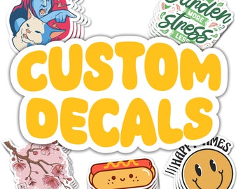 Custom Standard GLOSSY VINYL STICKERS -  Individually Die Cut Decals for Fun, Business, Water Bottles, Birthdays, Gifts - Waterproof!