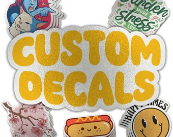 Custom REFLECTIVE STICKERS - Individually Die Cut Decals for Fun, Business, Water Bottles, Birthdays, Gifts - Waterproof!