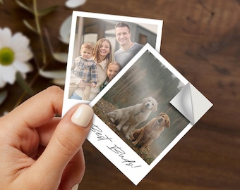 Custom Photo Sticker - Personalized Polaroid Picture Text Stickers - 3.4x4.2" -Customizable Waterproof, Dishwasher Safe Decal -FREE SHIPPING