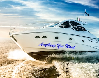 CUSTOM Vinyl Boat Name Decal Design Your OWN Text, Size, and Color!! Personalized Marine Sticker