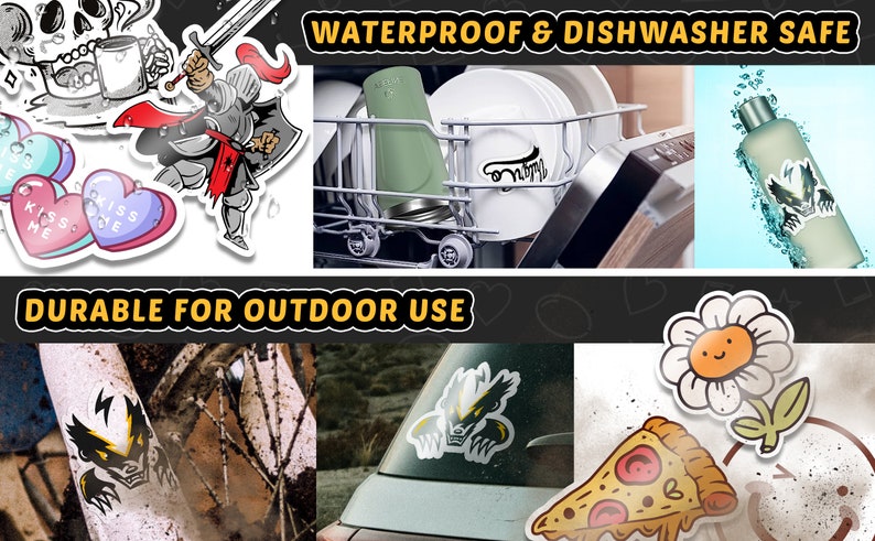 Custom HEAVY DUTY VINYL Stickers - Bulk Durable Promax Die Cut Decals ...