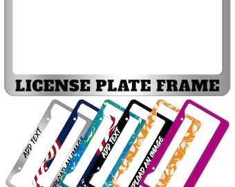 Custom License Plate Frame - Upload Your Own Image - Personalized Vanity Plate Border Frames Auto Accessory for Car, Truck, Vehicle