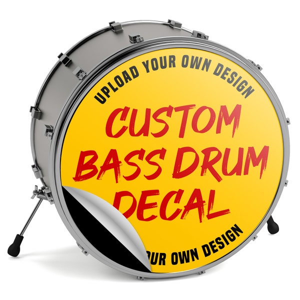 VulgrCo Custom Bass Drum Head Decal - Add Custom Image/Logo - Multiple Sizes - Waterproof!