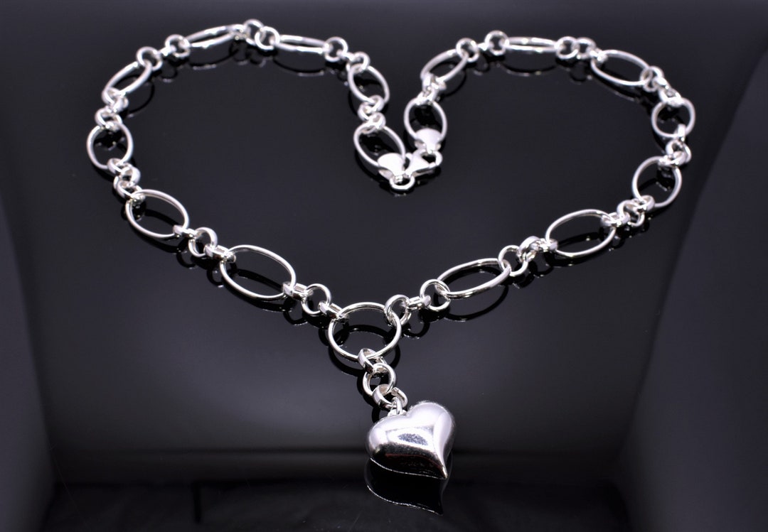 MEANINGFUL NECKLACE, HEART Necklace, Trendy Heart Boho Style Rolo Link