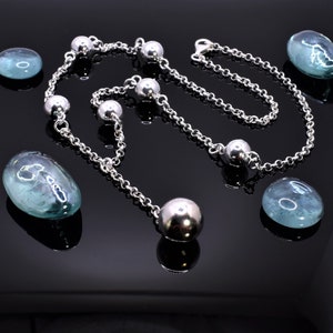Sterling Silver Ball Necklace: Boho Cable Chain, Trendy Gift