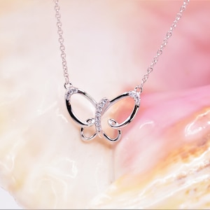 DESIGNER NECKLACE, Butterfly Necklace, Butterfly Jewelry Necklace Gift For Women, 925 Sterling Silver Charm Cable Chain Necklace