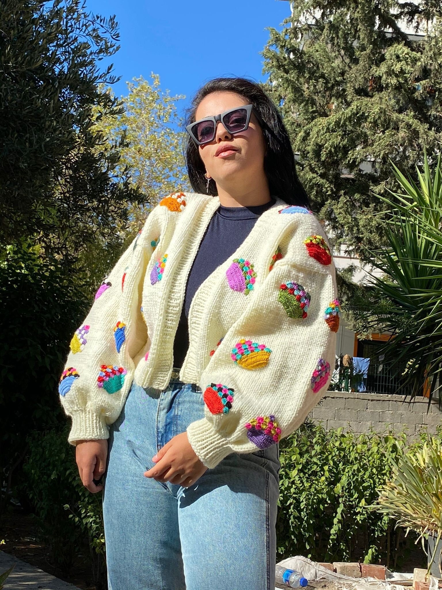 Cupcake Chunky Cardigan Handmade Sweater for Women Cupcake - Etsy