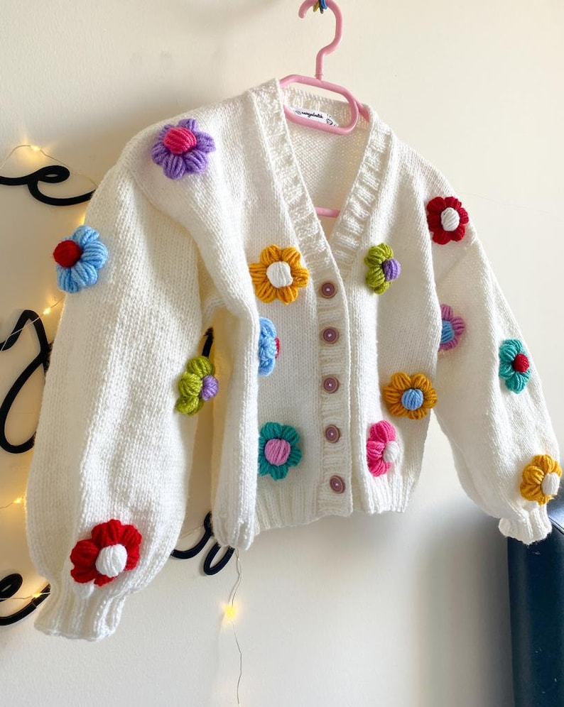 Daisy Cardigan Handmade Cardigan for Women Daisy Knit | Etsy