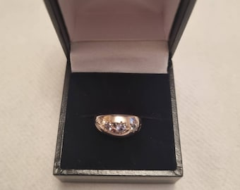 14kt blauw topaas witgouden ring
