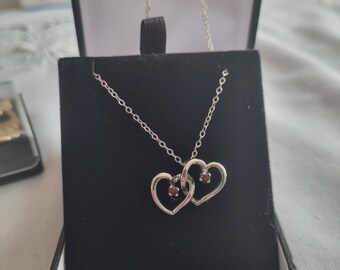 Sterling zilveren dubbele hart hanger