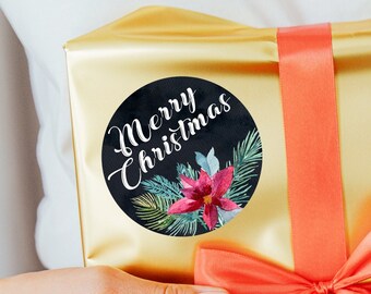 10 WeihnachtsgeschenkEtiketten, Weihnachtsaufkleber, Frohe Weihnachten Sticker, Happy Holidays Sticker, Geschenkverpackung