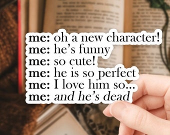 Fictional Character Sticker, Glossy Waterproof Vinyl, Fandom Gift, Funny Bookworm Decal