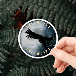 Moon Sticker, Fox Sticker, Art Sticker, Space Sticker, Mountain Sticker, Watercolor Sticker
