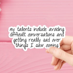 Angstaufkleber, Vermeidung von schwierigen Gesprächen, glänzendes Vinyl, ADHS-Aufkleber