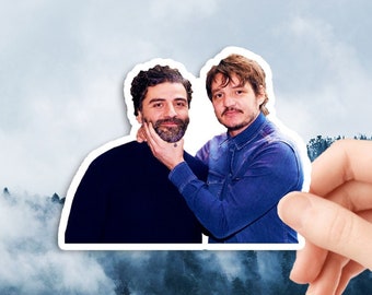 Pedro Pascal  Sticker, Laptop Decal, Fan Gift, Pedro Pascal Merchandise, Oscar Isaac & Pedro Pascal Sticker Waterproof Sticker