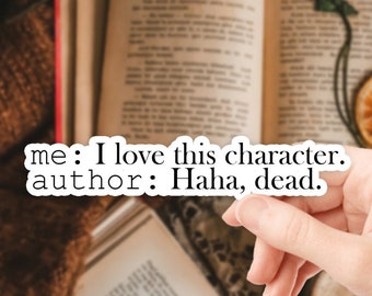 Fictional Character Glossy Sticker, Fandom Gift, For Reader and Bookworm