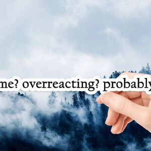 Overreacting Sticker, Anxiety Sticker, Mental Health Sticker