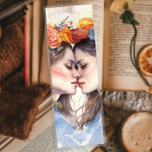 Segnalibro d'arte femminile, segnalibro d'arte lesbica, segnalibro gay, segnalibro LGBTQIA+, segnalibro donna, segnalibro acquerello