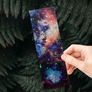 Segnalibro olografico spaziale, segnalibro galattico, regalo spaziale, segnalibro celeste, segnalibro olografico, regalo a tema spaziale, regalo di lettura