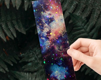 Holographic Galaxy Bookmark, Celestial Space Gift