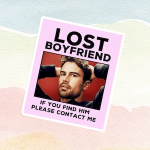 Sticker petit ami perdu Theo James, sticker pour ordinateur portable, cadeau de fan, Theo James Merch, autocollant imperméable en vinyle brillant Theo James