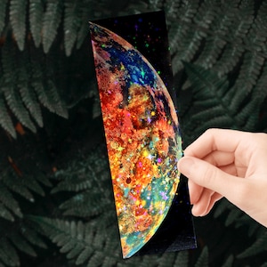 Segnalibro olografico spaziale, segnalibro galattico, regalo spaziale, segnalibro celeste, regalo a tema spaziale olografico, regalo di lettura, segnalibro lunare