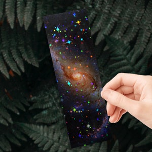 Segnalibro spaziale olografico, segnalibro galassia, regalo spaziale, segnalibro celeste, segnalibro olografico, regalo a tema spaziale, regalo di lettura