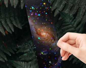 Holographic Galaxy Bookmark, Celestial Space Gift