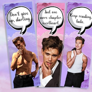 Signets Austin Butler, marque-page inspiré Austin Butler, porte-page livre fait main, cadeau pour les rats de bibliothèque, Austin Butler Fan Art