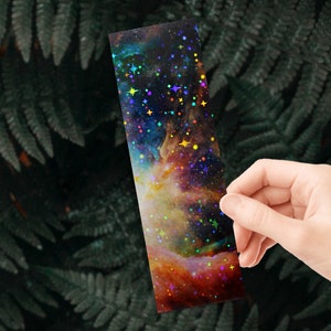Segnalibro spaziale olografico, segnalibro galassia, regalo spaziale, segnalibro celeste, segnalibro olografico, regalo a tema spaziale, regalo di lettura