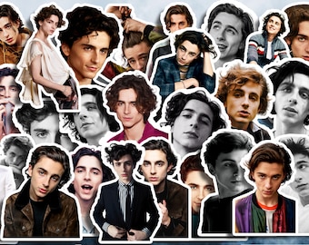 May include: A collection of stickers featuring various images of a person with dark hair. The images include both color and black-and-white portraits, showcasing different poses and expressions. The stickers have a white border.