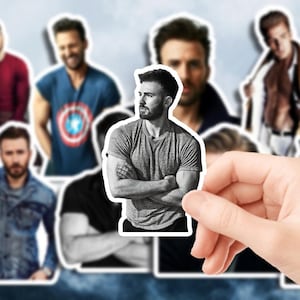 Pegatinas de Chris Evans, juego de calcomanías de vinilo brillantes e impermeables