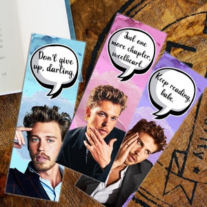 Austin Butler Lesezeichen, Austin Butler inspiriert Lesezeichen, handgemachter Buch Seitenhalter, Geschenk für Leseratten, Austin Butler Fan Art
