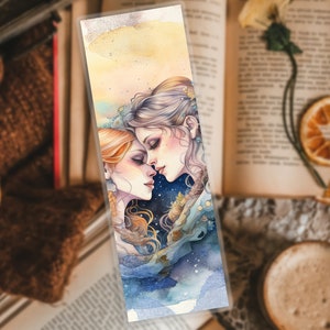 Segnalibro d'arte femminile, segnalibro d'arte lesbica, segnalibro gay, segnalibro LGBTQIA+, segnalibro donna, segnalibro acquerello