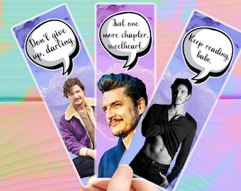 Pedro Pascal Bookmark, Glossy Laminated Page Holder, Bookworm Gift