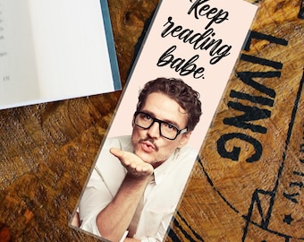 Pedro Pascal Bookmark, Laminated Fan Art Book Page Holder