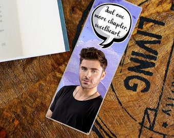 Zac Efron Bookmark, Glossy Laminated Book Page Holder, Reader Gift