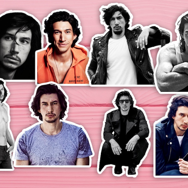 Autocollants Adam Driver, glacés, imperméables, autocollants en vinyle, décalcomanie Adam Driver, autocollant gobelet Adam Driver