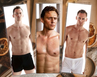 Shirtless Tom Hiddleston Bookmarks, Tom Hiddleston Reading Gift, Tom Hiddleston Fan Gift