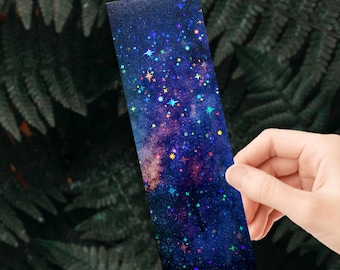 Holographic Galaxy Bookmark, Space Themed Gift, Celestial Gift