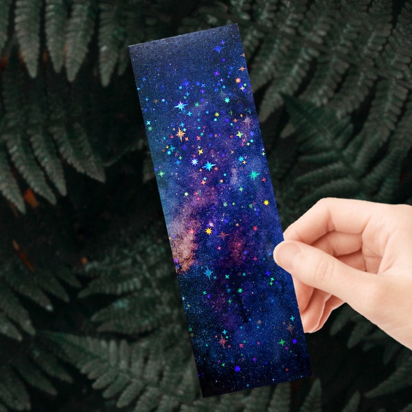 Holographic Space Bookmark, Galaxy Bookmark, Space Gift, Celestial Bookmark, Holographic Bookmark, Space Themed Gift, Reading Gift