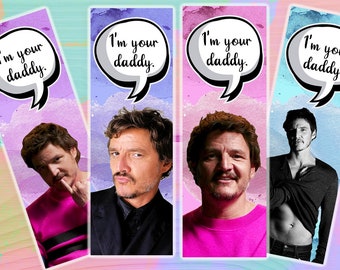 Pedro Pascal Glossy Bookmark Set, Laminated Glossy Page Holder